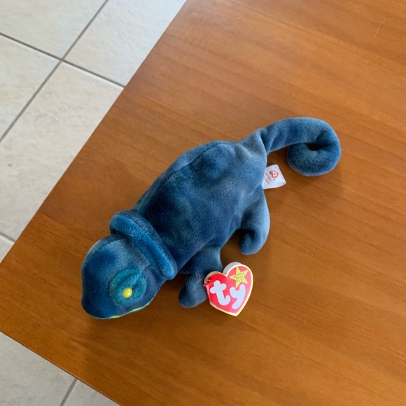 Vintage Rainbow chameleon Ty Beanie Baby stuffed animal - Picture 5 of 7